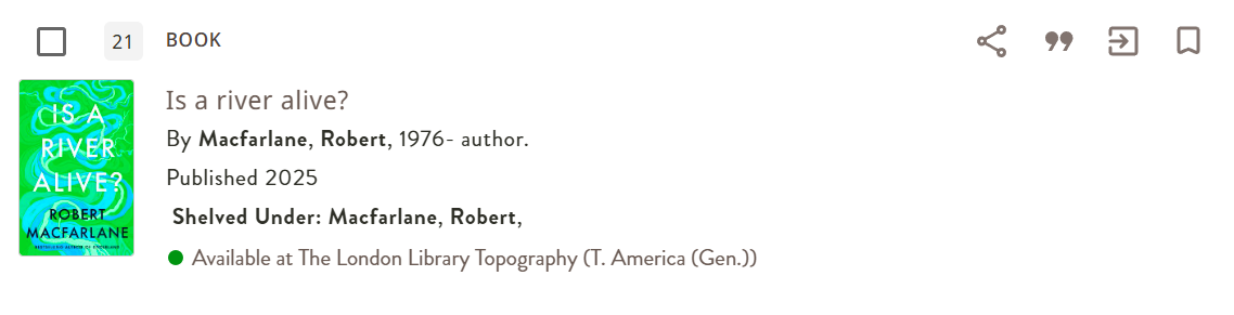 An example of how a volume in the topography sections appears in the catalogue.