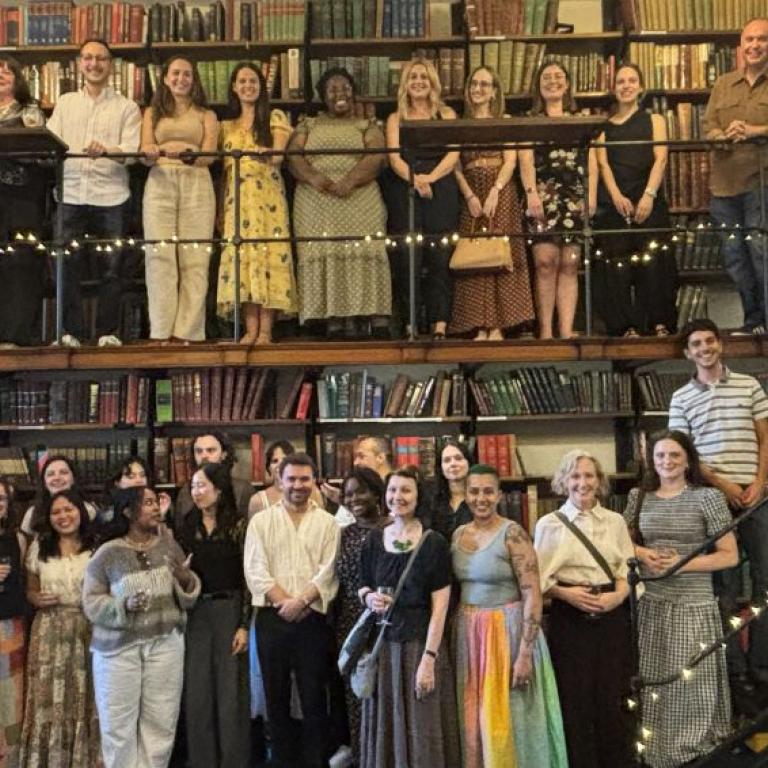 2026/27 cohort of new writers in the reading room at The London Library