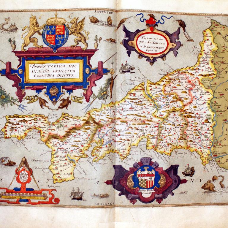 International map printed in an old book