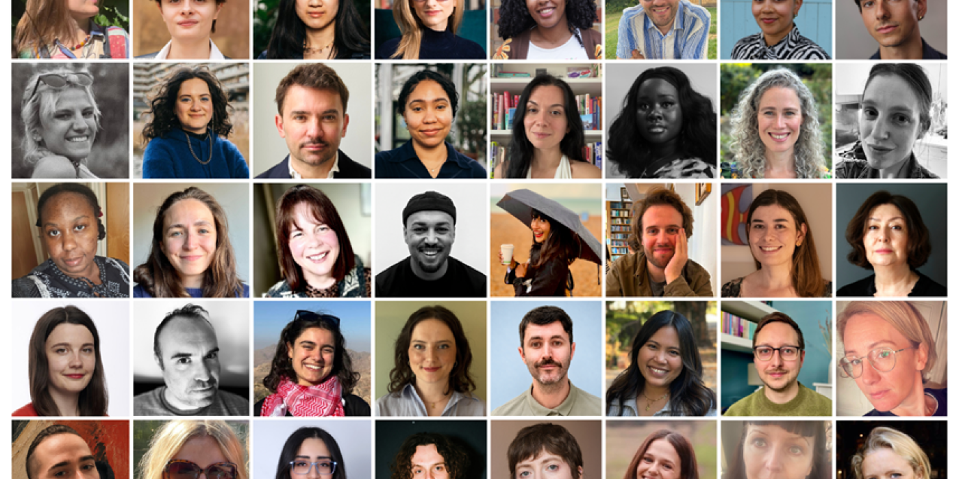 A collage of 40 different people