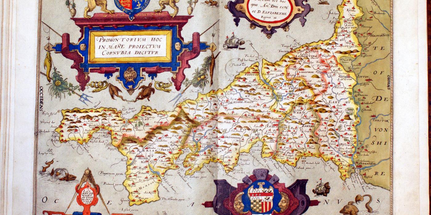 International map printed in an old book