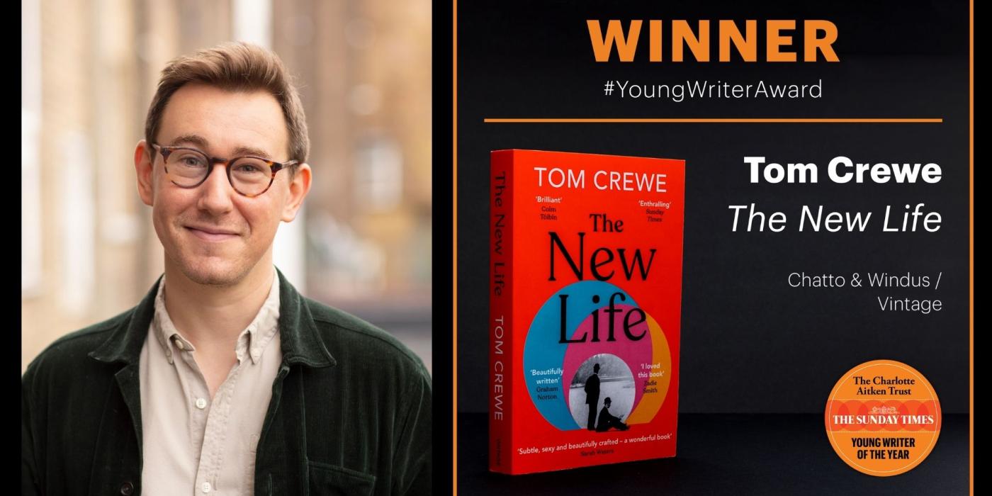 Picture of Tom Crewe and a picture of his book